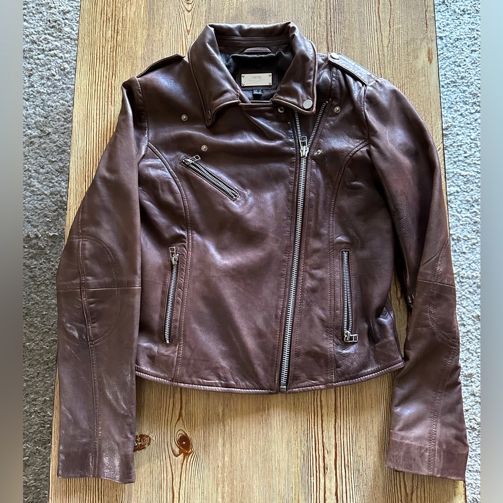 Mango -  leather jacket